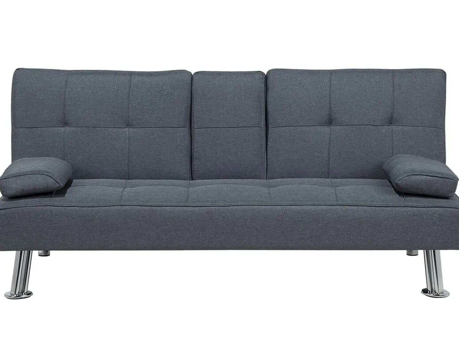 Divano letto 3 posti ROXEN Tessuto Grigio scuro