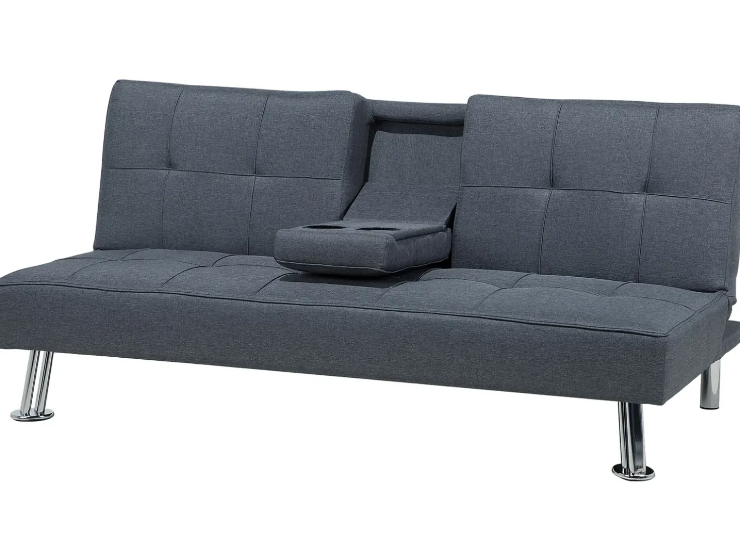 Divano letto 3 posti ROXEN Tessuto Grigio scuro