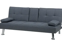 Divano letto 3 posti ROXEN Tessuto Grigio scuro
