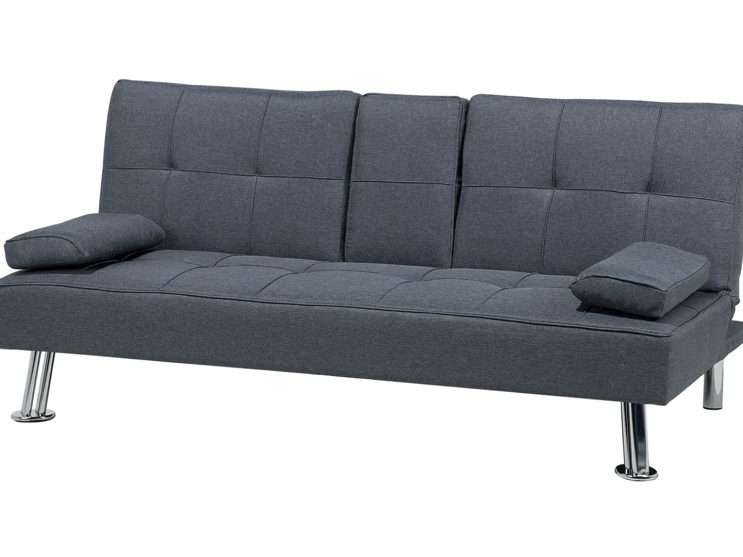 Divano letto 3 posti ROXEN Tessuto Grigio scuro