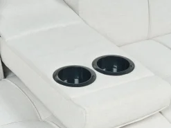 Divano letto 3 posti ROXEN Tessuto Beige chiaro