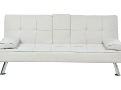Divano letto 3 posti ROXEN Tessuto Beige chiaro