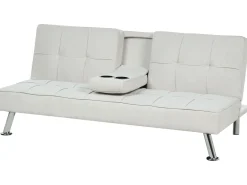 Divano letto 3 posti ROXEN Tessuto Beige chiaro