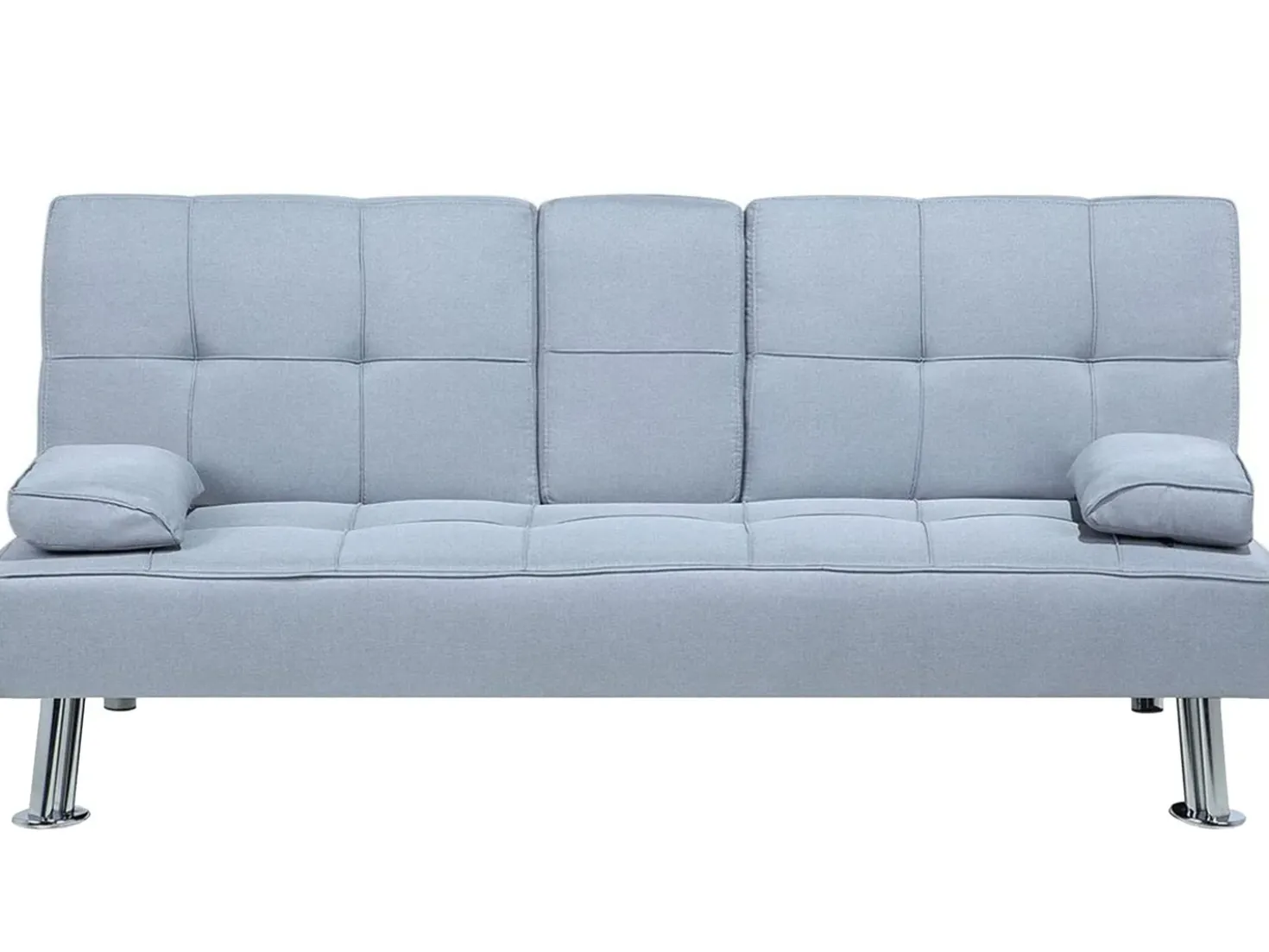 Divano letto 3 posti ROXEN Tessuto Grigio chiaro