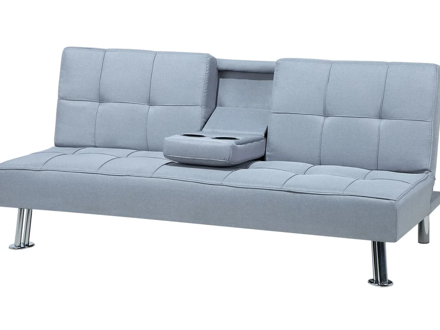 Divano letto 3 posti ROXEN Tessuto Grigio chiaro