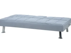 Divano letto 3 posti ROXEN Tessuto Grigio chiaro