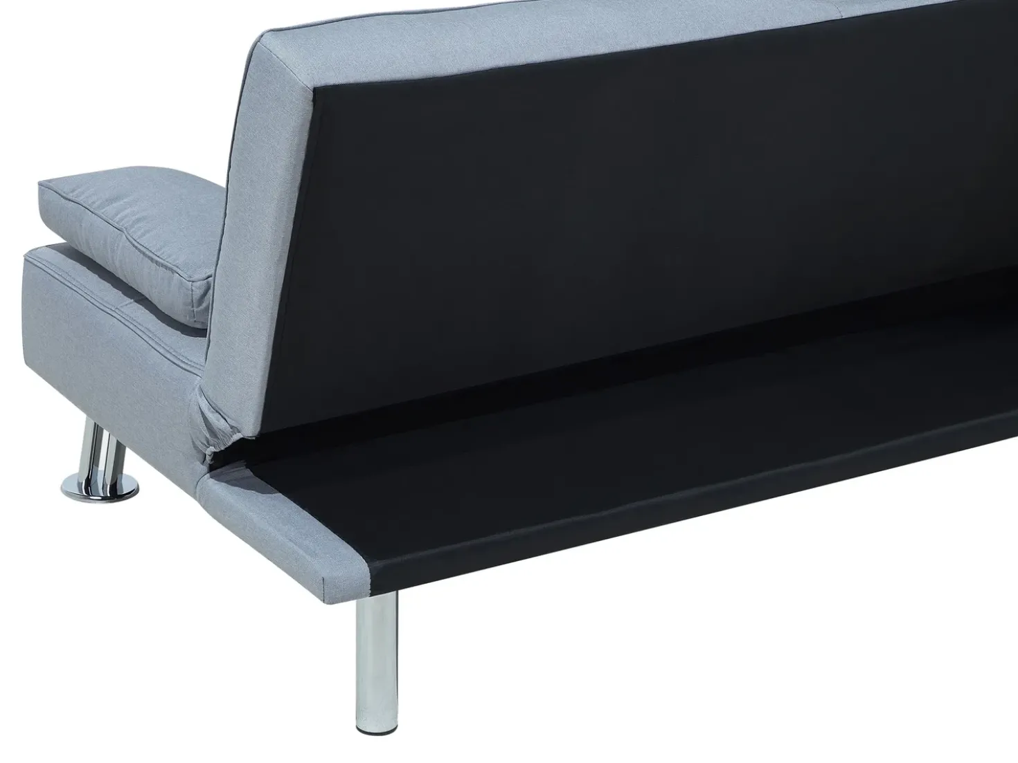 Divano letto 3 posti ROXEN Tessuto Grigio chiaro