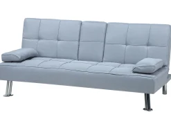 Divano letto 3 posti ROXEN Tessuto Grigio chiaro