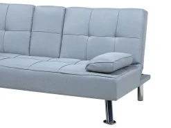 Divano letto 3 posti ROXEN Tessuto Grigio chiaro