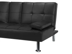 Divano letto 3 posti ROXEN Pelle sintetica Nero