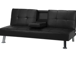 Divano letto 3 posti ROXEN Pelle sintetica Nero