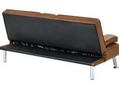 Divano letto 3 posti ROXEN Pelle sintetica Marrone dorato