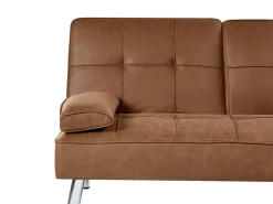 Divano letto 3 posti ROXEN Pelle sintetica Marrone dorato