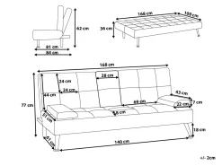 Divano letto 3 posti ROXEN Pelle sintetica Marrone dorato