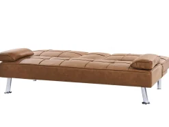 Divano letto 3 posti ROXEN Pelle sintetica Marrone dorato