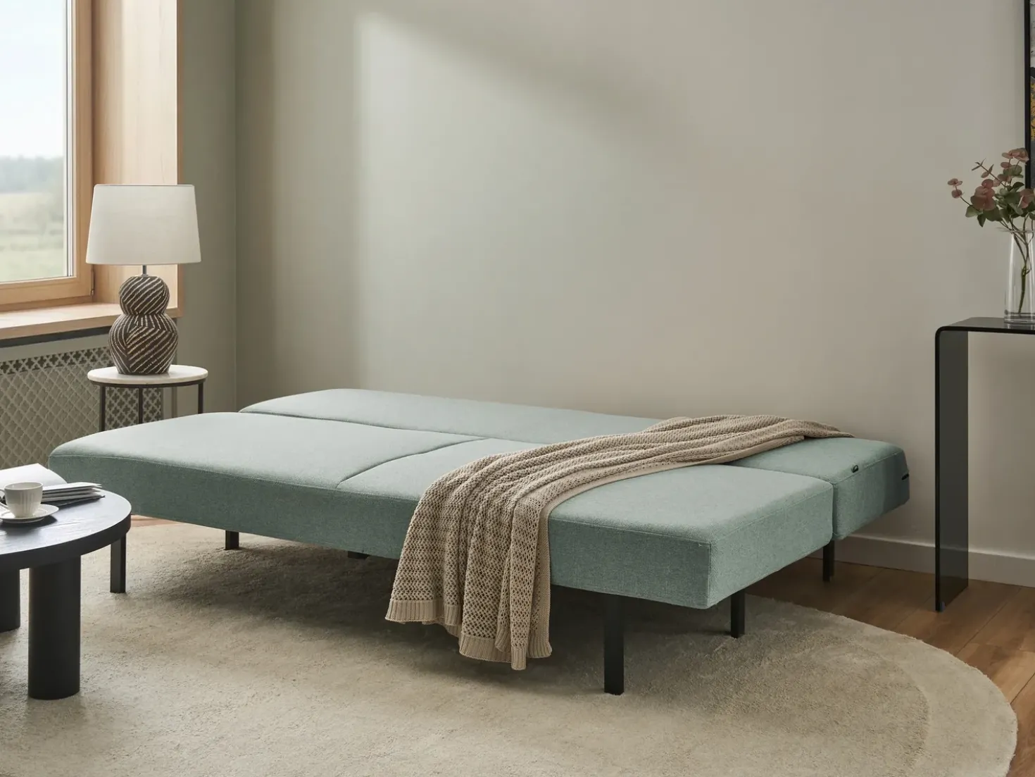 Divano letto 3 posti ROYKKA Tessuto Verde chiaro