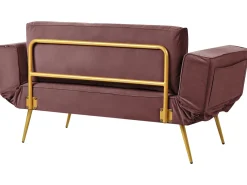 Divano letto 2 posti SAARELA Velluto Rosa
