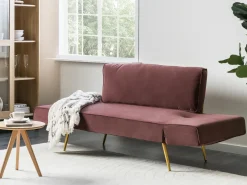 Divano letto 2 posti SAARELA Velluto Rosa