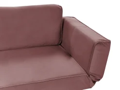 Divano letto 2 posti SAARELA Velluto Rosa