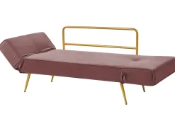Divano letto 2 posti SAARELA Velluto Rosa