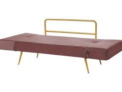 Divano letto 2 posti SAARELA Velluto Rosa