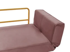 Divano letto 2 posti SAARELA Velluto Rosa