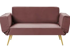 Divano letto 2 posti SAARELA Velluto Rosa