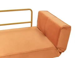 Divano letto 2 posti SAARELA Velluto Arancione