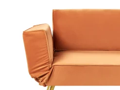 Divano letto 2 posti SAARELA Velluto Arancione