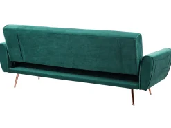 Divano letto 3 posti SELNES Velluto Verde smeraldo