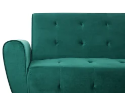 Divano letto 3 posti SELNES Velluto Verde smeraldo