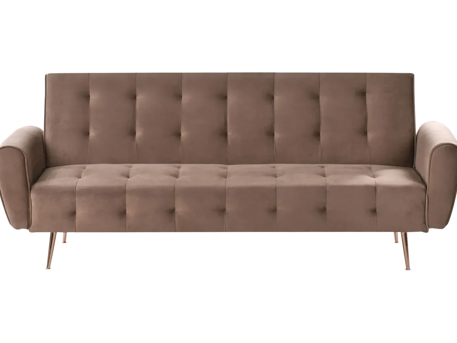 Divano letto 3 posti SELNES Velluto Marrone