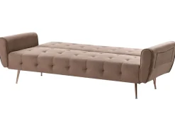Divano letto 3 posti SELNES Velluto Marrone