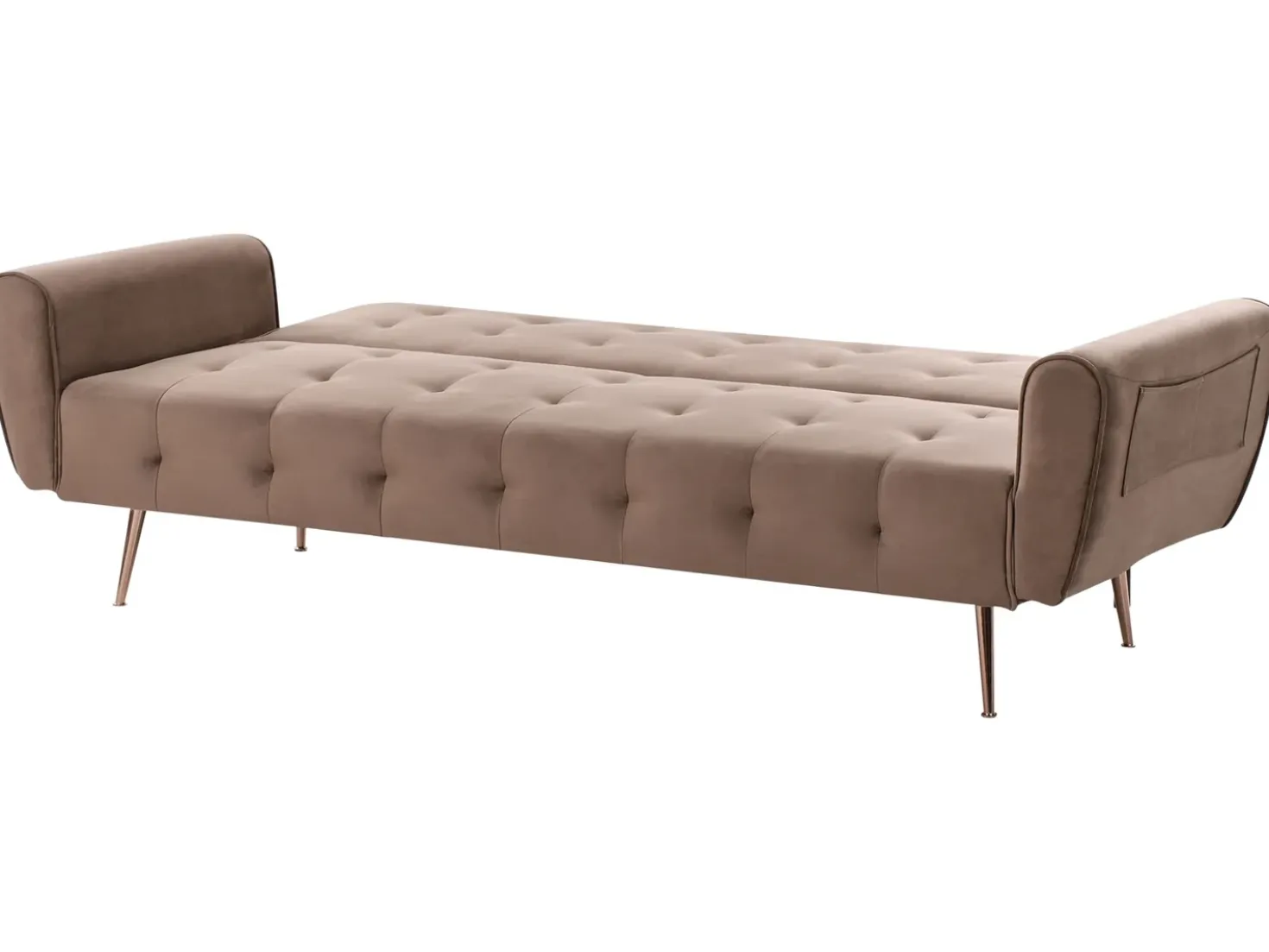Divano letto 3 posti SELNES Velluto Marrone