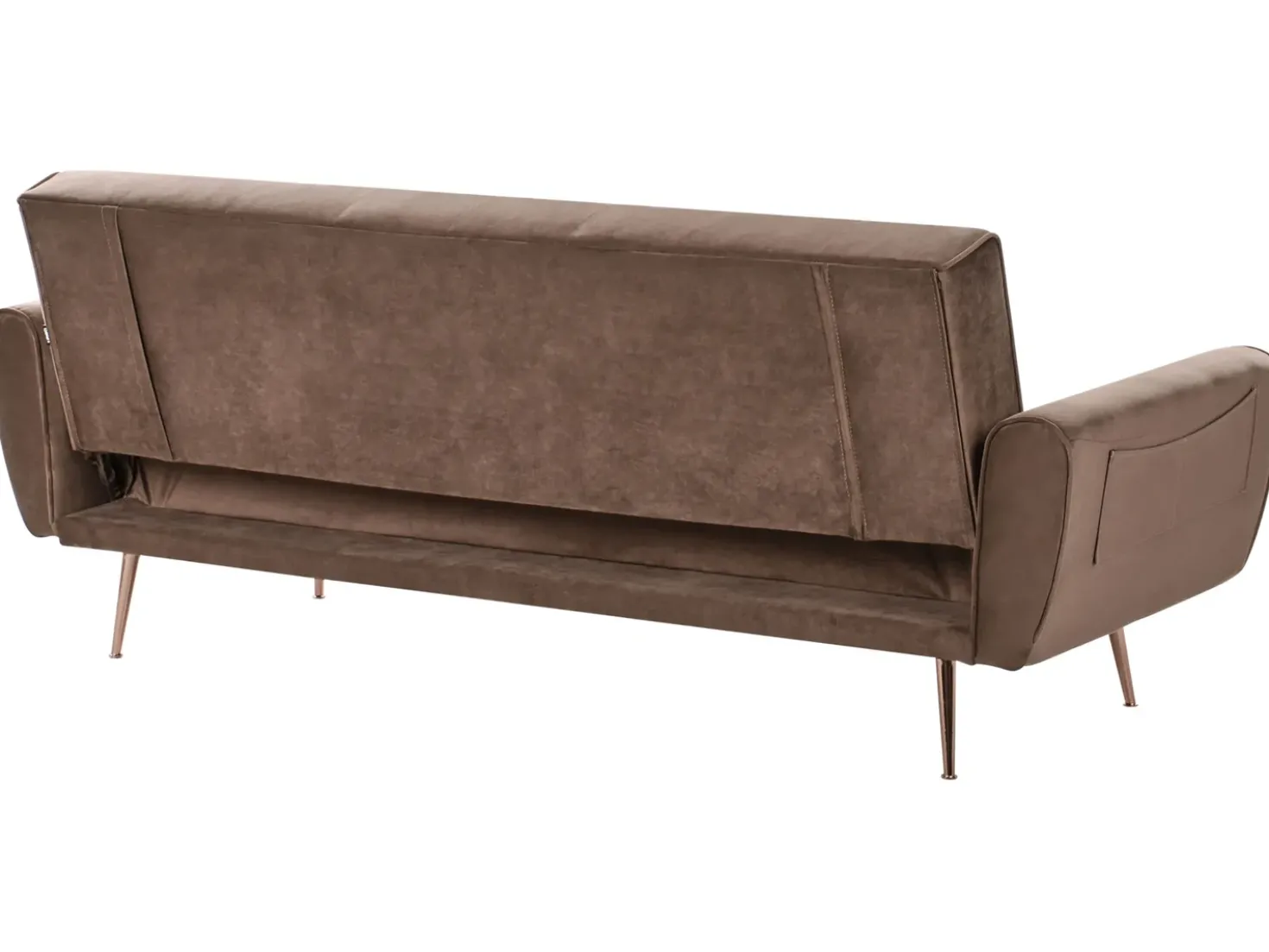 Divano letto 3 posti SELNES Velluto Marrone