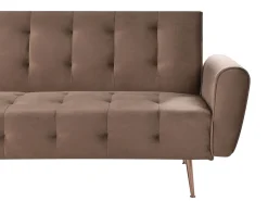 Divano letto 3 posti SELNES Velluto Marrone