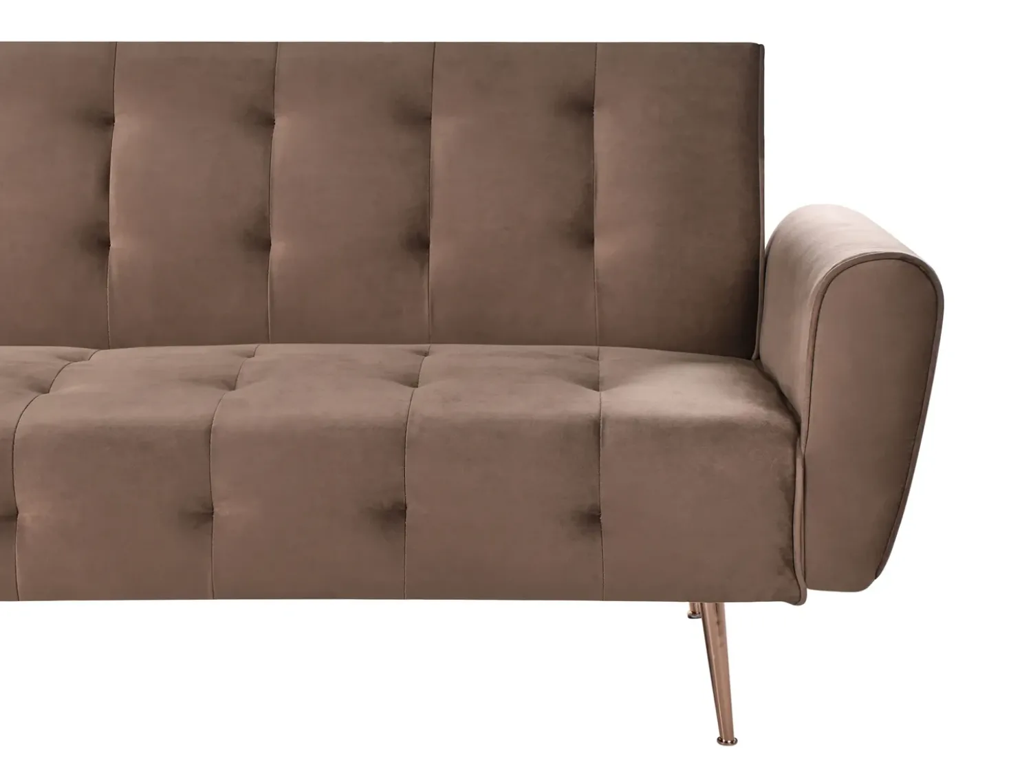 Divano letto 3 posti SELNES Velluto Marrone