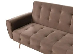 Divano letto 3 posti SELNES Velluto Marrone