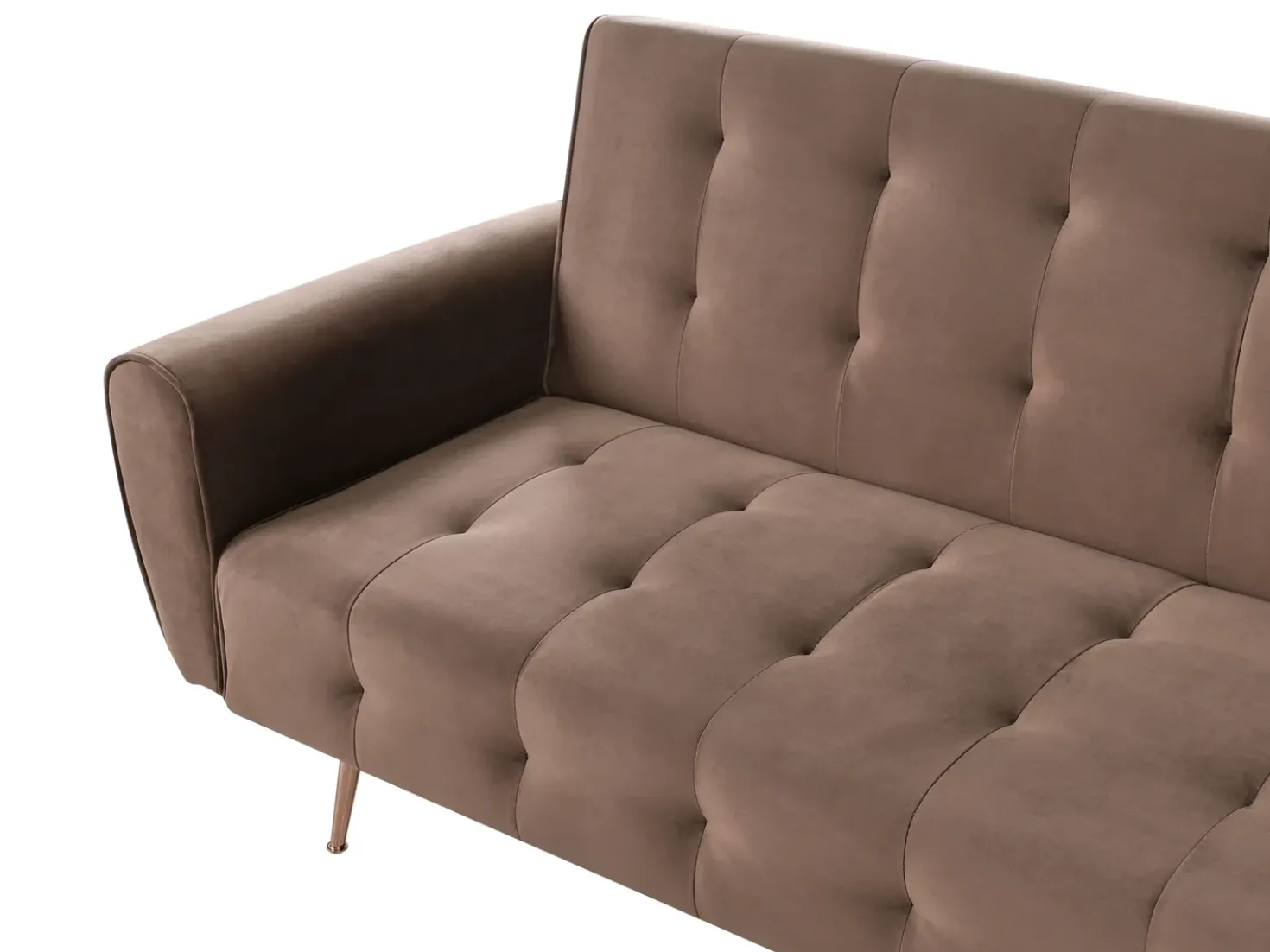 Divano letto 3 posti SELNES Velluto Marrone