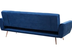 Divano letto 3 posti SELNES Velluto Blu marino