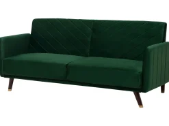 Divano letto 3 posti SENJA Velluto Verde smeraldo