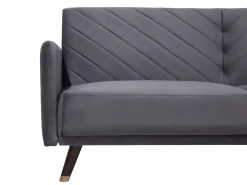 Divano letto 3 posti SENJA Velluto Grigio