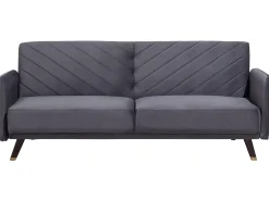 Divano letto 3 posti SENJA Velluto Grigio