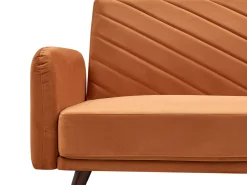 Divano letto 3 posti SENJA Velluto Arancione
