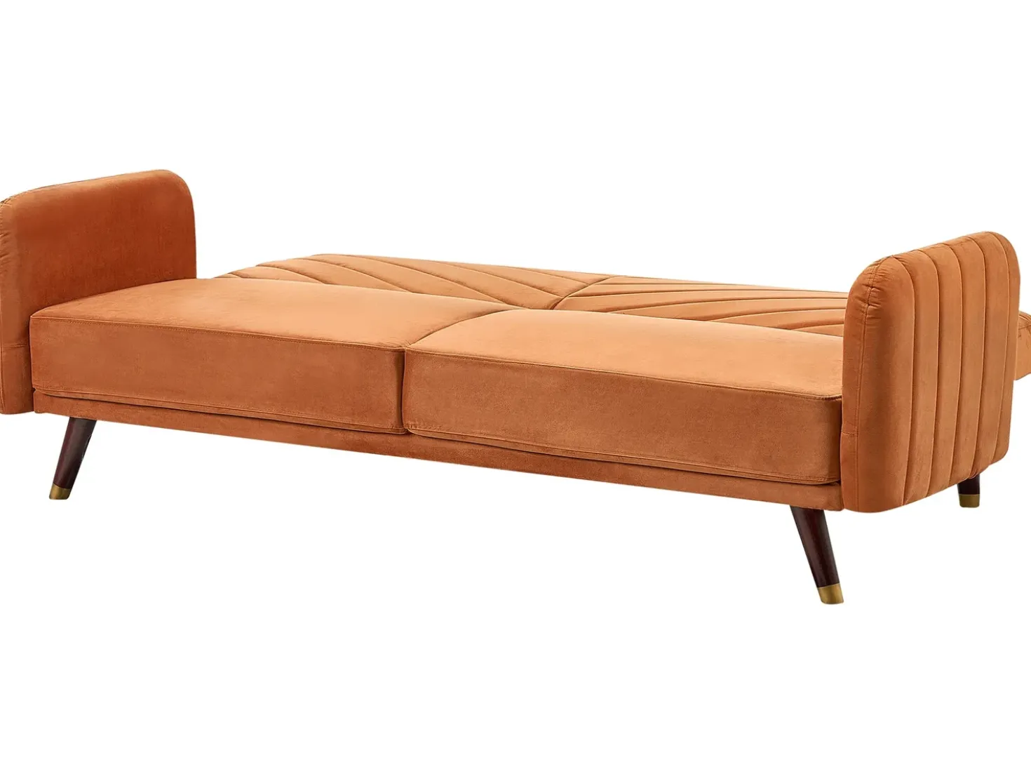 Divano letto 3 posti SENJA Velluto Arancione