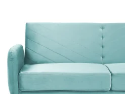 Divano letto 3 posti SENJA Velluto Azzurro