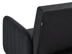 Divano letto 3 posti SENJA Lino sintetico Nero