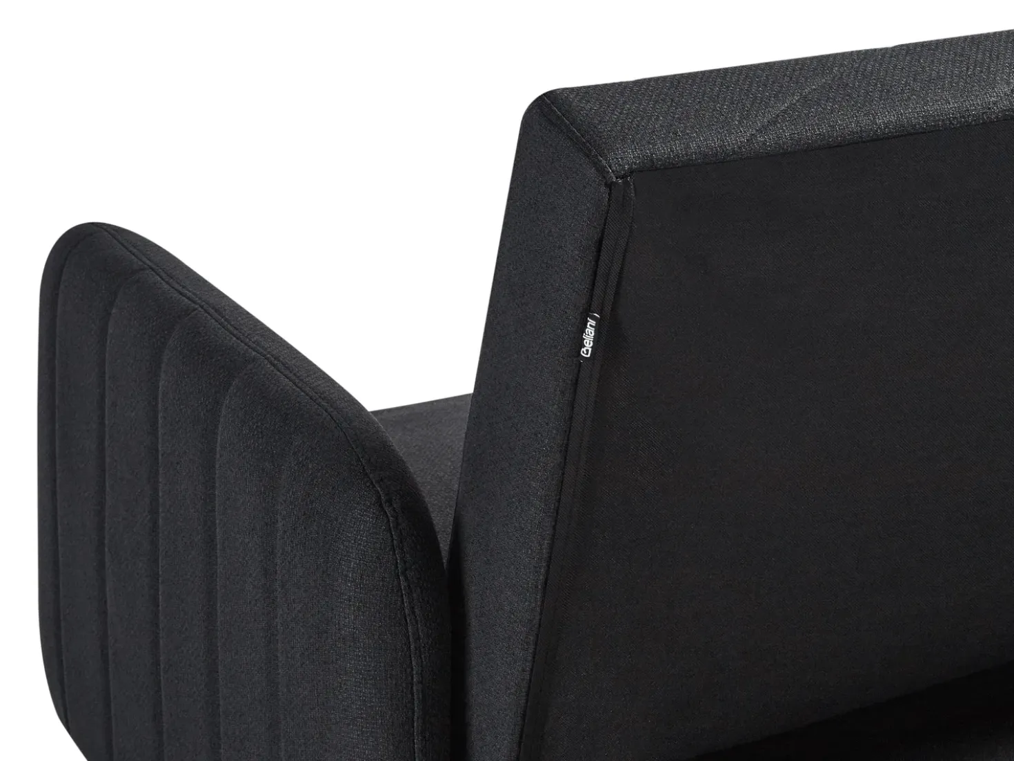Divano letto 3 posti SENJA Lino sintetico Nero