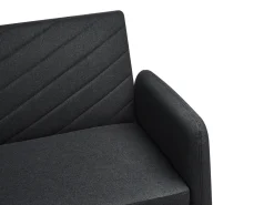 Divano letto 3 posti SENJA Lino sintetico Nero