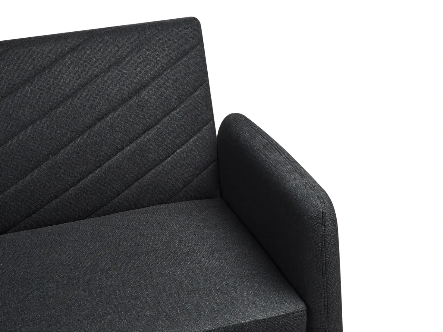 Divano letto 3 posti SENJA Lino sintetico Nero